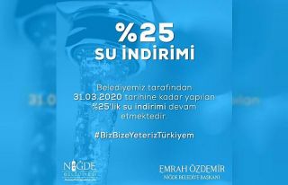 Niğde Belediyesi’nden suya yüzde 25 İndirim