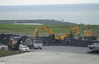 Onarıma alınan Trabzon Havalimanı pisti geri dönüşüme...