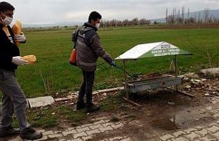 Önce dezenfekte ettiler sonra yiyecek bıraktılar