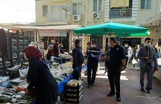 Ortaca’da pazarda korona virüs denetimi