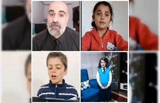 Ortaokul öğrencilerinden İngilizce "Evde kal"...