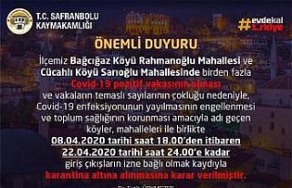 Safranbolu’da iki köy karantinaya alındı