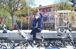 Salgında güvercinleri unutmadı
