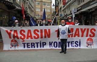 Samsun’da sosyal mesafeli 1 Mayıs eylemi
