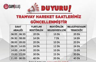 Samsun’da tramvay saatleri değişti