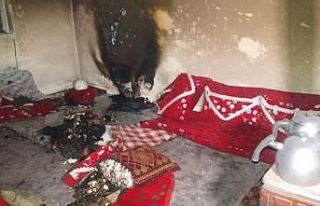 Sobadan çıkan yangın 4 kişilik aileyi evsiz bıraktı