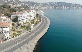Sokağa çıkma yasağı ile Bebek sahil ve çevresi...