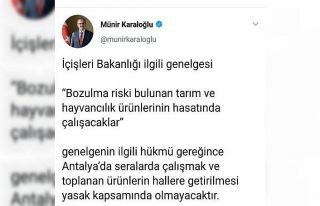 Tarım ve hayvancılık sektörü yasak dışı