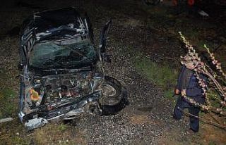 Tekirdağ’da feci kaza: Otomobil hurdaya döndü