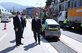 Tramvay yolunda hummalı çalışma