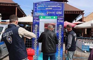 Ürgüp’te önce dezenfekte sonra pazar alışverişi