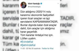 Vali Karaloğlu: “Kararımız ekonomik faaliyetleri...
