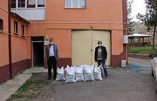 Zara’da bir çiftçiye fasulye tohumu desteği yapıldı