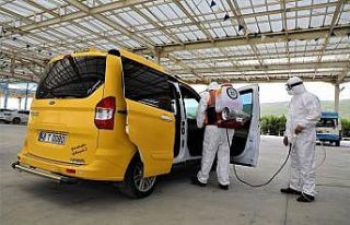 2 bin 452 taksi dezenfekte edildi