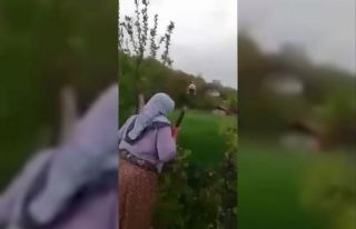 Ambulans helikopterin inmesine izin vermeyen şahıs...