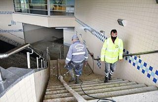 Ankara Büyükşehir Belediyesi ekiplerinin yağış...