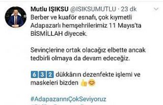 Başkan Işıksu berber ve kuaförlerin dezenfektesini...