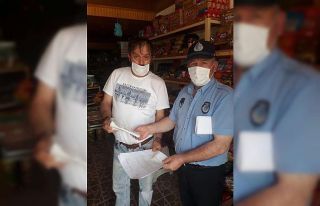 Belediyeden ilçedeki tüm esnaflara maske desteği