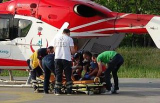 Böbrek hastasının yardımına ambulans helikopter...