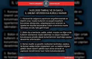 Burdur’da sokakta maske zorunluluğu getirildi