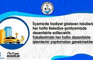 Burhaniye’de taksiler ve durakları dezenfekte edilecek