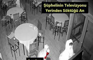 Cerrahi maskeli televizyon hırsızları güvenlik...