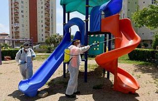 Çocuk oyun grupları dezenfekte edildi