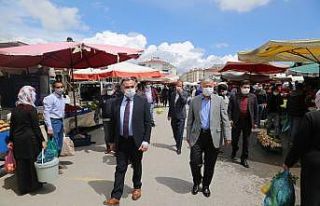 Develi’de ilçe protokolü korona virüs tedbirlerine...