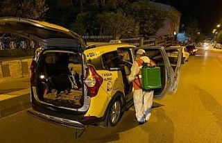 Dezenfekte işlemi geceleri de sürüyor