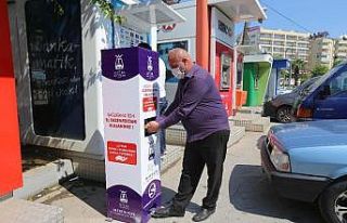 El dezenfektan üniteleri halkın hizmetine sunuldu