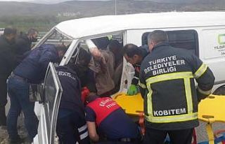 Erzincan’da kamyonet direğe çarptı: 1 yaralı