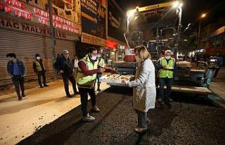 Gece gündüz çalışan ekiplere tatlı dopingi