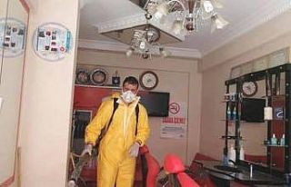 Hisarcık’ta berber ve kuaförler dezenfekte edildi