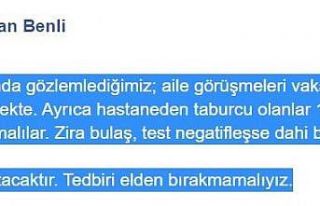 İl Sağlık Müdürü Benli, "Aile görüşmeleri...