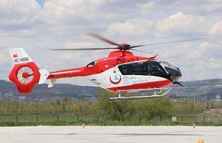 İş kazası geçiren işçiye ambulans helikopter