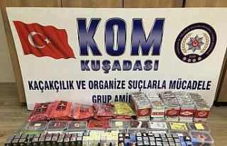 Kuşadası’nda kaçak sigara ve tütün operasyonu