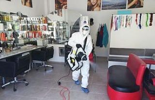 Marmaris’te salonlar dezenfekte edildi