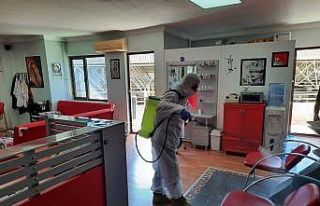 Menteşe’de berber ve kuaför dükkanları dezenfekte...