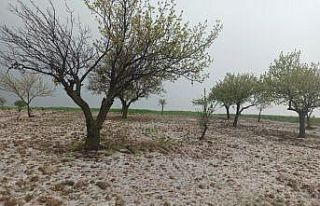 Nevşehir’de dolu yağışı köyü beyaza bürüdü