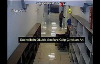 Okuldaki hırsızlık anı kamerada