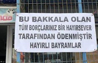 Önce veresiye borçları ödediler sonra pankart...