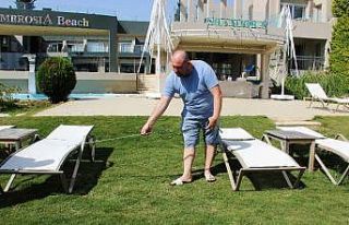 Otellerde sosyal mesafe ölçümleri yapılıyor