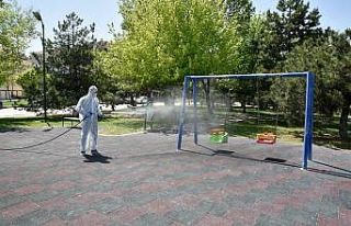 Parklarda ilaçlama çalışması sürüyor