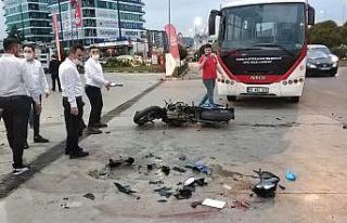 Samsun’da halk otobüsü ile çarpışan motosikletteki...