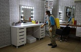 Şanlıurfa’da berber ve kuaförlerde dezenfekte...