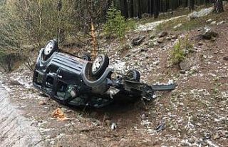 Sarıkamış’ta takla atan aracın sürücüsü...