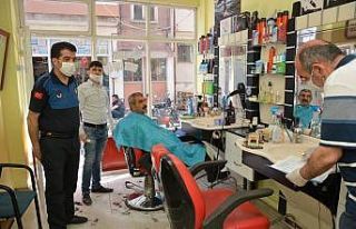 Şuhut’ta berber ve kuaförlere korona virüs denetimi