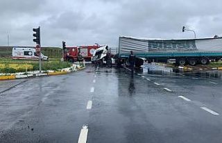 Tekirdağ’da 2 tır çarpıştı: 1 yaralı