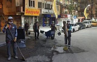 Belediye ekiplerinin  bayram mesaisi