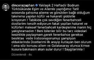 Dinçer Azaphan: "Şahsıma, aileme ve takımıma...